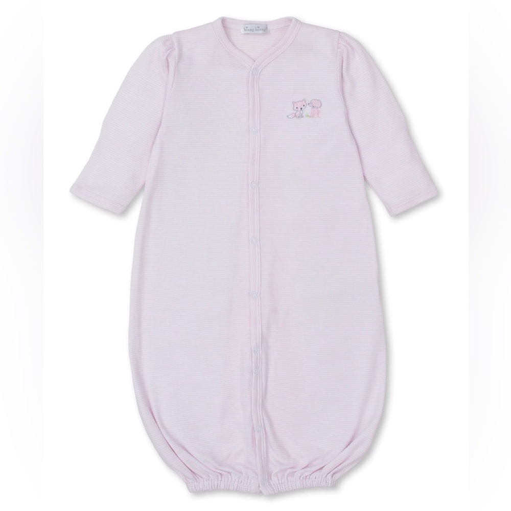 Kissy Kissy Forest Fun Pink Stripe Converter Gown_NWT
